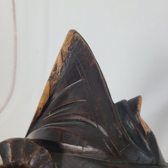 Carved Wooden Balinese Bali Young Man‎ Head Bust Statue Sculpture Mid Century - Picture 5 of 11